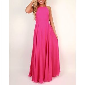 Pink spaghetti strap maxi - sz NWT